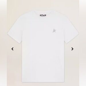 Golden Goose White Tee with Silver Glitter Star